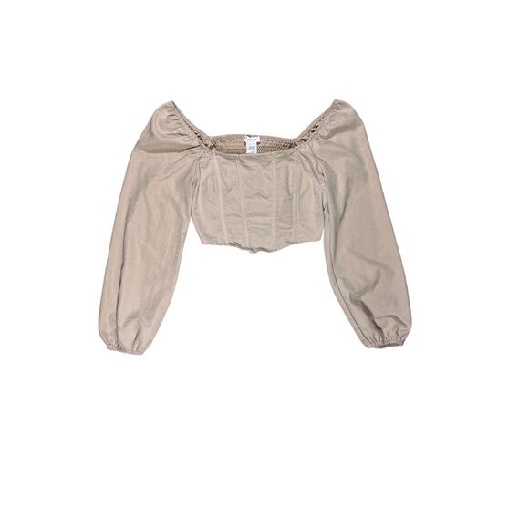 Kirious Women’s Large Cropped Top Blouse Peasant Coquette Boho Festival Coastal - Picture 1 of 8